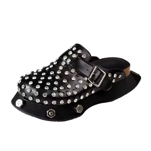 Shoes - Metal and Rhinestone Clogs